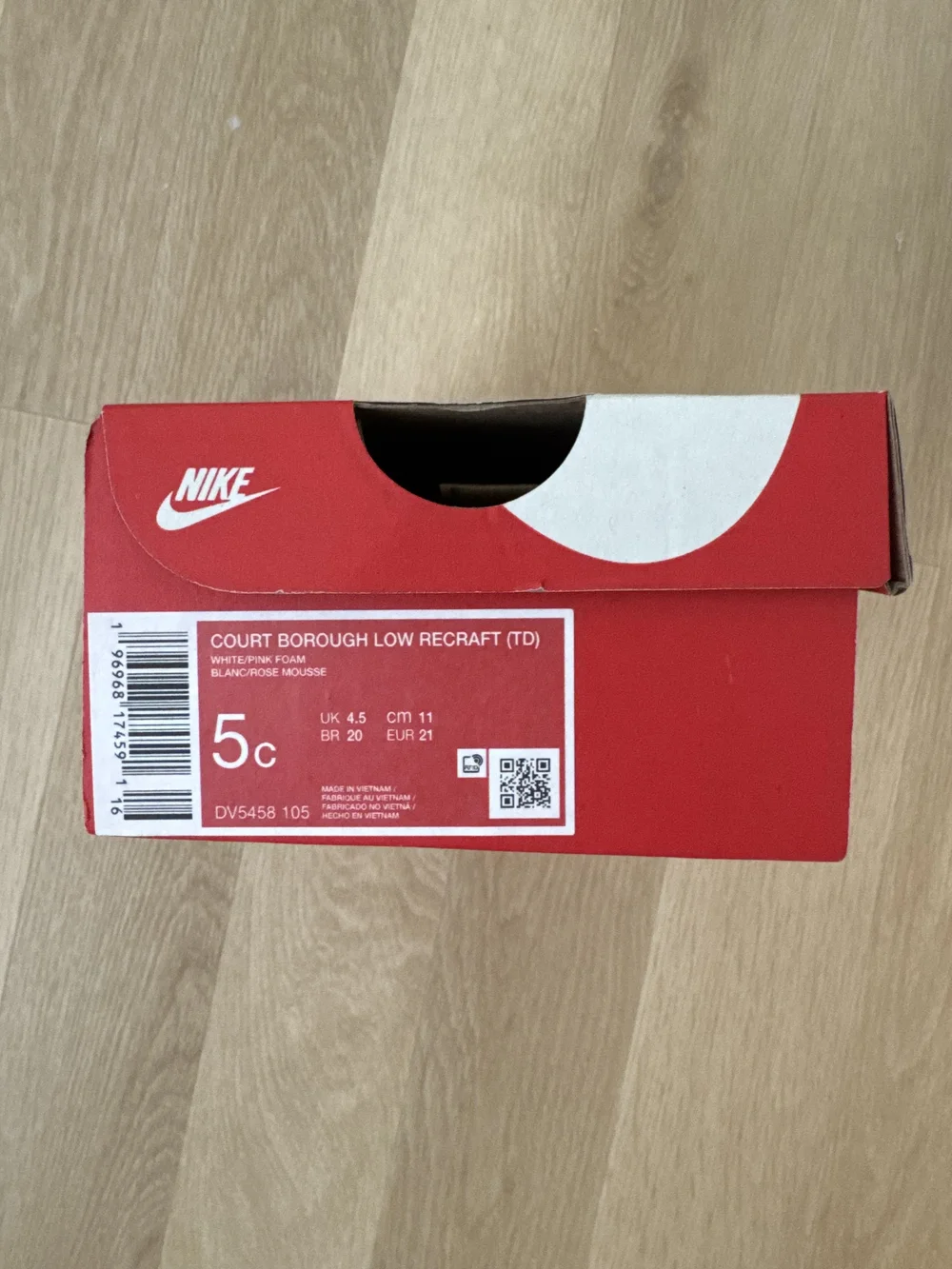 Nike Kids' Pink and White Low-Top Sneakers - Picture 4 of 6